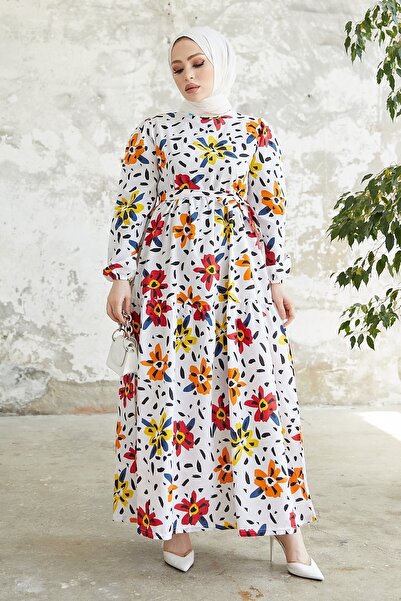 InStyle Minosa Floral Patterned Dress - Claret Red