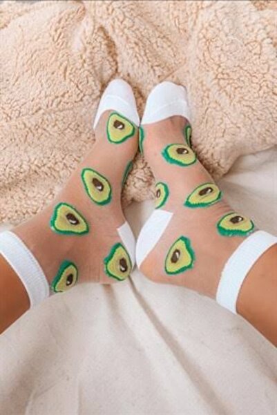 Ollero Kadın Dikişsiz Desenli Transparan Şeffaf Çorap 1 Çift