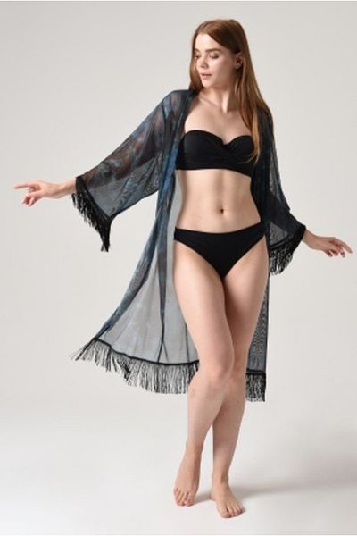 Bolder Φούστα με μοτίβο Evelyn Blue Tie Dye Φούστα με φούντες παραλίας