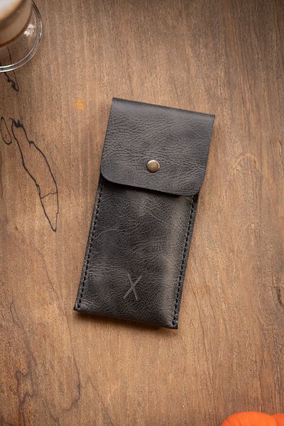 minimal X design Suport pentru stilou din piele Minimal X - Antracit - Piele autentică și lucrat manual