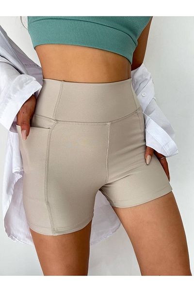 Ligossi Cream Colored Women's Sports Leggings - Sea Shorts and Swimsuit