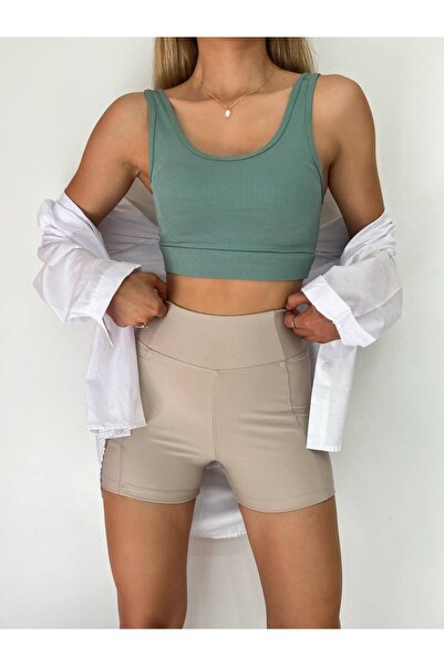 Ligossi Γυναικείο αθλητικό κολάν σε κρεμ χρώμα - Σορτς και μαγιό