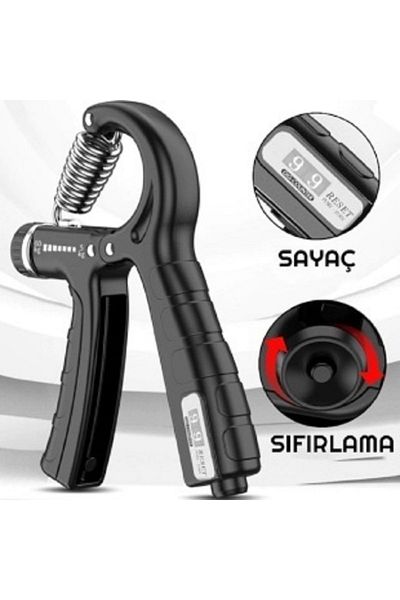 doğan spor Întărirea mușchilor încheieturii mâinii, cu arc de mână reglabil cu duritate neagră, cu contor (5 kg-60 kg)