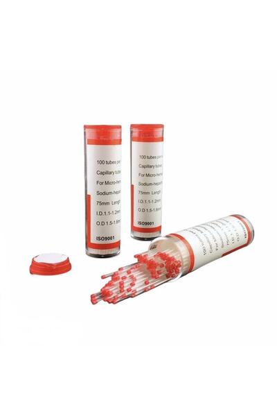 MedikalSağlık Hematokrit Kapilar Pipeti Heparinli (kırmızı Kapak) 100 Adet