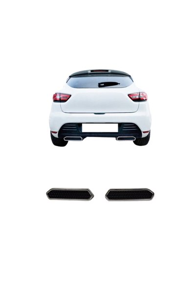 BTM OTOMOTİV Renault Clio 4 Arka Difüzör 2 Parça Krom 2012-2019 Arası