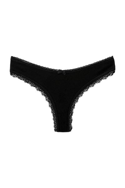 HNX 2-Piece Brazilian Women's Panties with Cotton Leg and Lace Detail on the Waist