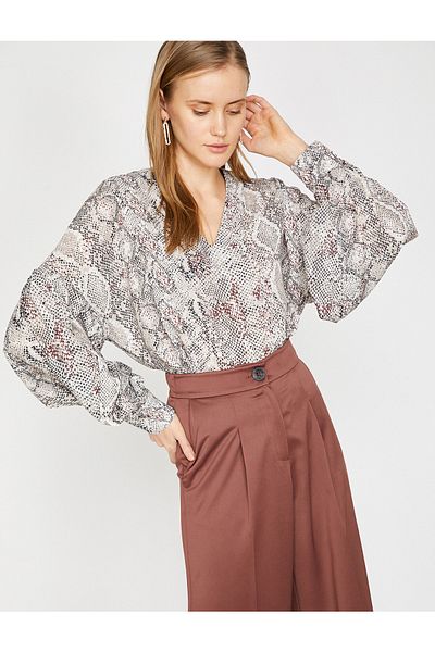 Koton Bluse mit Schlangenledermuster