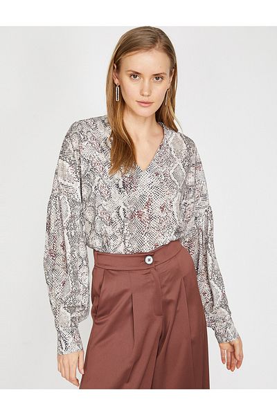 Koton Bluse mit Schlangenledermuster