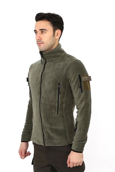 KORDAK Khaki 5 Pocket Fleece Cardigan