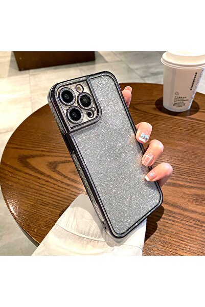 HappyCase Iphone 13 Pro Max Uyumlu Kılıf Çıkarıbilir Simli Kamera Korumalı Şe...