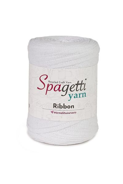 Spagettiyarn Σχοινί λευκό κορδέλα