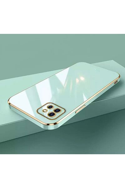 m.tk moveteck حافظة متوافقة مع هاتف Xiaomi Redmi 9c مع حماية للكاميرا، غطاء سيليكون ناعم اللون مع حافة ذهبية لامعة