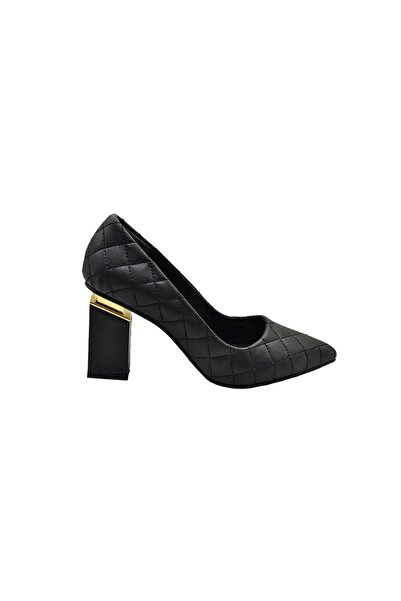 DUYGUSHOESBAG Kadın Kapitone Kalın Topuklu Ayakkabı