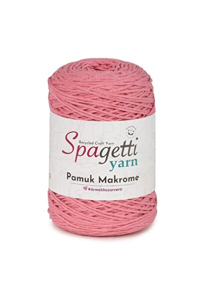 Spagettiyarn Pembe Pamuk Makrome Ip