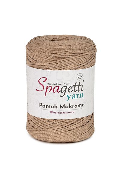 Spagettiyarn Μπεζ βαμβακερό σχοινί μακραμέ