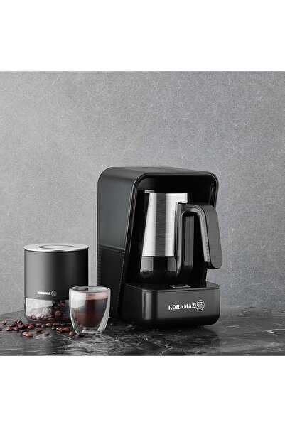 KORKMAZ A863 MODERNA KAHVE MAKİMNESİ SATİN - SİYAH