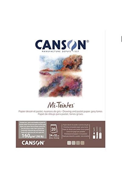 Canson Mi-teintes Pastel Blok 160 Gr 24x32 20 Yaprak (gri Tonları)