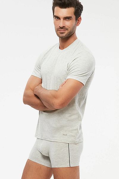 Kom Pack of 2 Solid Color Crew Neck Men's T-shirts