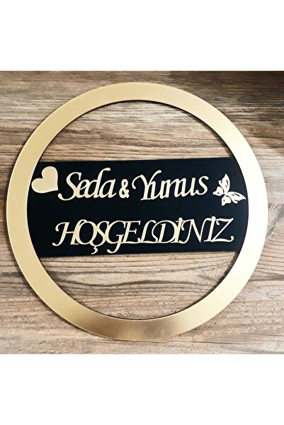 BAAÇ Kişiye Özel Ahşap Destekli Pleksi Kapı Süsü