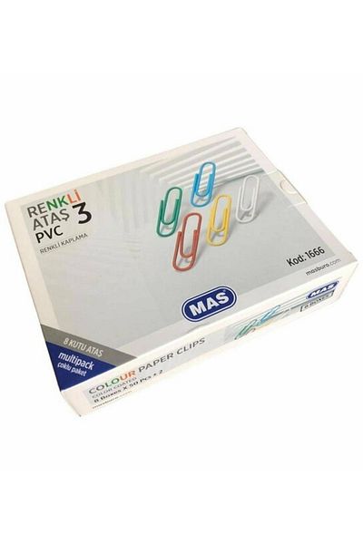 Mas Multipack Paper Clip Colored 28mm Code1666 8 Pieces (package)