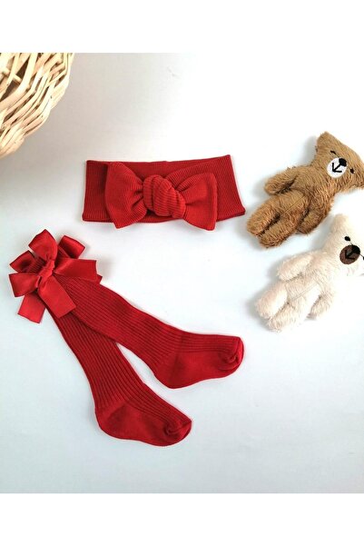 aryakids Kız Bebek Çorap Bandana Set