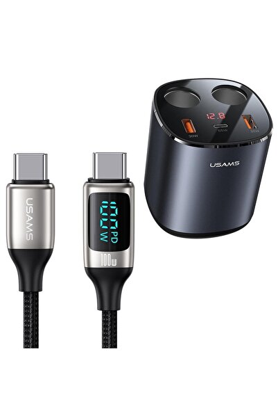 Usams Us-cc151 245w Şarj Organizeri + Us-sj546 100w Göstergeli Type-c Kablo(k...