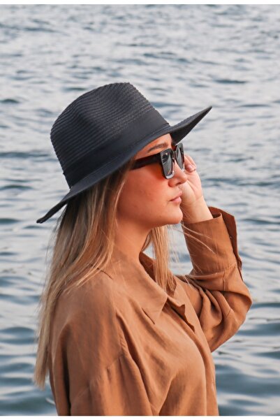 Shopiolog Γυναικείο ψάθινο καπέλο Fedora