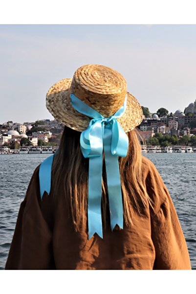 Shopiolog Жіночий органічний солом'яний капелюх з стрічкою, місяць, сонце, намисто