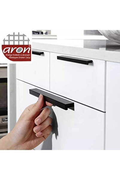 ARON Lama L Kulp (MAT SİYAH) Mobilya Vestiyer Çekmece Dolap Kulbu 224mm