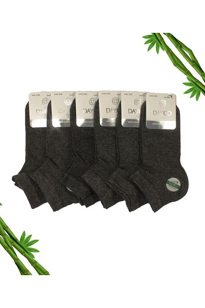DAYCO Premium Seamless Ανδρικά Μποτάκια Μπαμπού Κάλτσες Σετ 6 Ανθρακί - 10500-ant