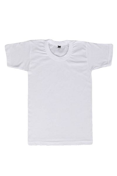 Tutku White Crew Neck Undershirt for 6 Year Old Children - 128