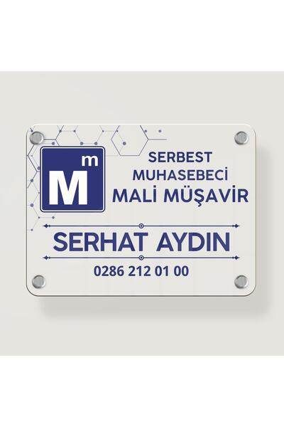Ofistike Mali Müşavir Muhasebeci Kapı Giriş Tabelası Büro Ofis Mini Tabela