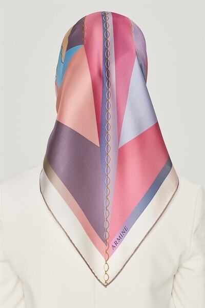 Armine 8507-04 Women's Silk Scarf Altınoluk Vivid Mixed Geometric