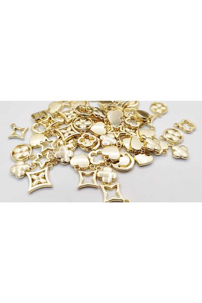 yiğit aksesuar Gold Plated Mixed Model Necklace Pendant Intermediate Apparatus 7 Pieces