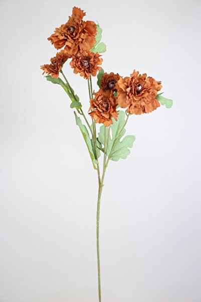 Yapay Çiçek Deposu Yapay 6lı Gerbera Dalı 80 Cm Kahverengi