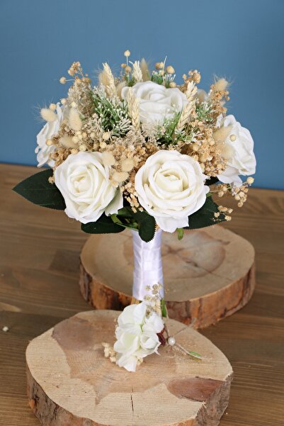 Yapay Çiçek Deposu Gelin Buketi Economy 2li Set