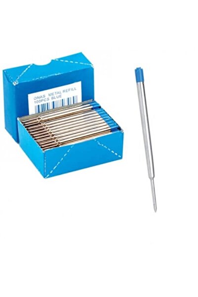 Mikro خرطوشة حبر لقلم حبر جاف من نوع باركر، معدنية زرقاء، 100 قطعة (عبوة واحد...