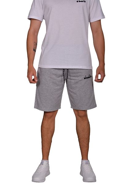 Diadora Mesa - Pantaloni scurți sport din bumbac gri deschis - Mesa