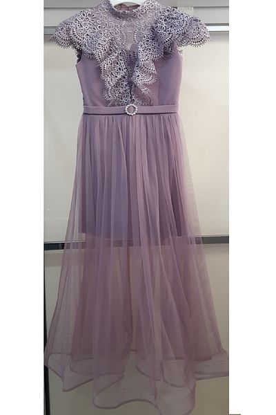 N.Y.YILDIZ Children's Waiter Graduation Evening Dress Cotton Satin Shawl Collar Hanging Neck Flared Tulle Skirt