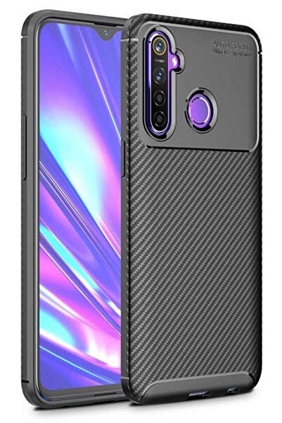 Genel Markalar Realme 6i Karbon Görünüm Negro Silikon Kılıf + Ekran Koruyucu Nano