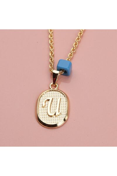 idolavm Kişiye Özel Harfli Kadın Kolye Çelik Takı Hediyelik Aksesuar