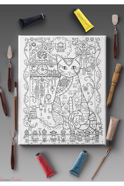 KanvasSepeti 30x20cmtüm Boyama Türlerine Uygun Boyanabilir Tuval Mandala Tabl...