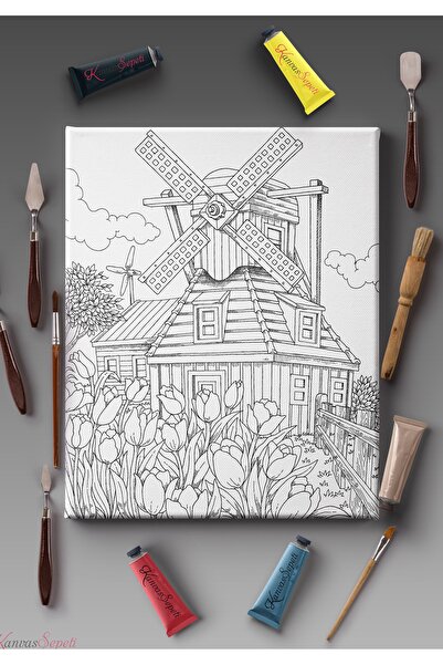 KanvasSepeti 30x20cmtüm Boyama Türlerine Uygun Boyanabilir Tuval Mandala Tabl...