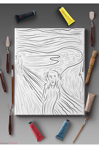 KanvasSepeti Platno za mandale koje se može bojati Prugasto Spremno šablon pl...