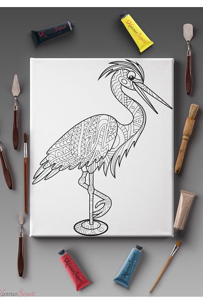 KanvasSepeti Pânză de pictură, potrivită pentru toate tipurile de vopsea, cu opțiuni de măsurare, pânză de mandala, cu dungi, șablon gata