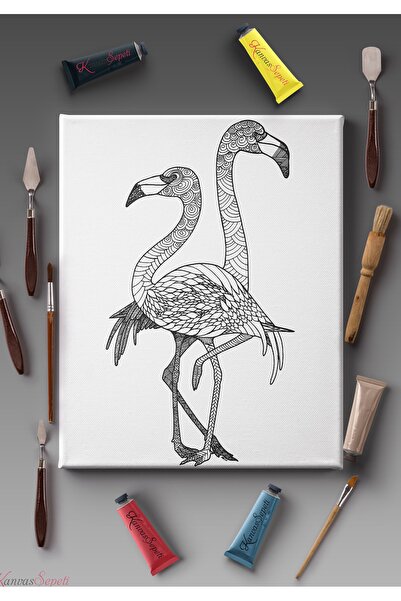 KanvasSepeti Platno za mandale koje se može bojati Prugasto Spremno šablon pl...