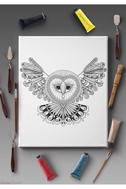 KanvasSepeti Platno za mandale koje se može bojati Prugasto Spremno šablon pl...