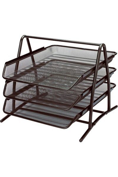 Ark Table Top Document Shelf Metal Perforated 3-Piece Movable Fx