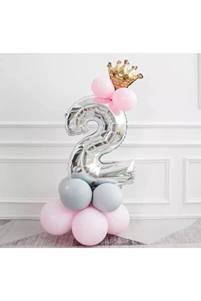Generic Brand 2 Year Old Silver Number And King Crown Foil Balloon Birthday