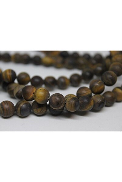 Yasamtohumu Brățară din piatră de tigru, mată, jumătate de șir, 8 mm (lungime...